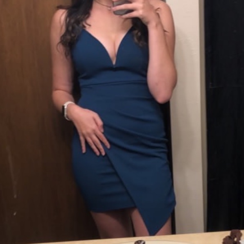 Teal blue/green fitted dress